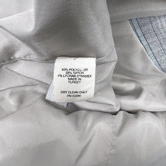 Express Design Studio Gray & Blue Striped Stretch Blazer Jacket Sz 2 - Picture 8 of 10